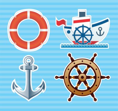 Ship and its parts clipart