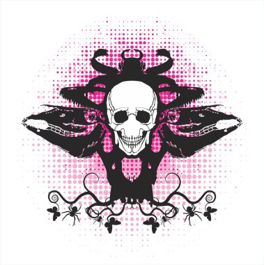 Symmetrical composition with a skull clipart