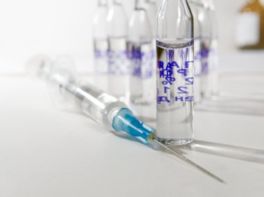 Disposable syringes and vials clipart