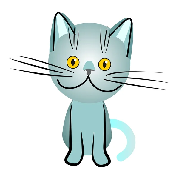 Vector gato britânico azul com olhos laranja — Vetor de Stock