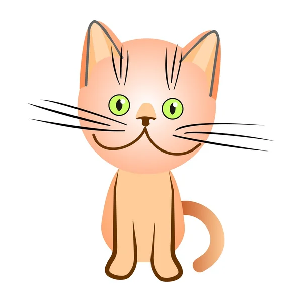 Lilac British Cat Green Eyes Drawing Illustration Vector — Stock Vector