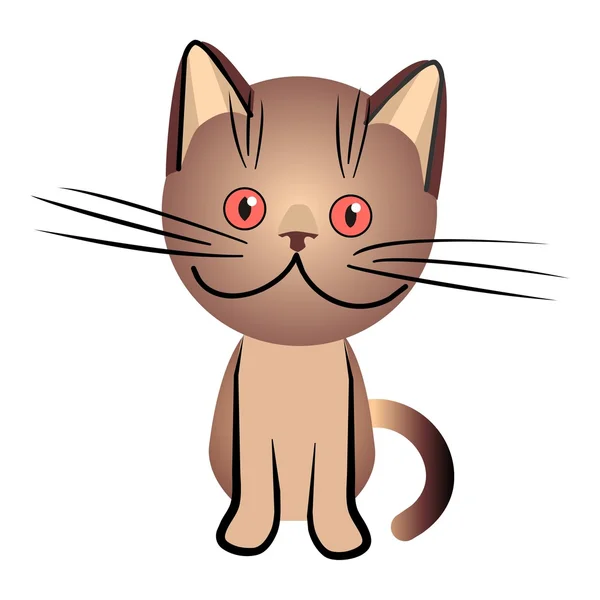 Vector chocolate British cat with orange eyes — Stock Vector