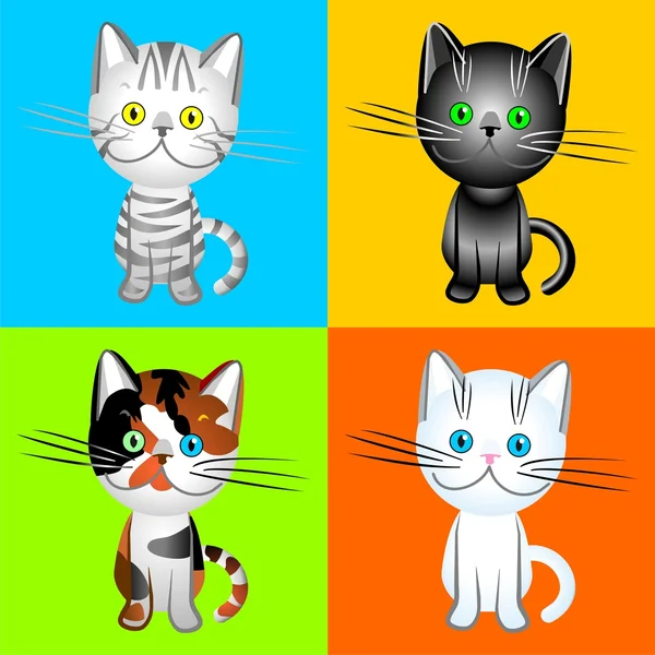 Vecteur les chats britanniques de différentes couleurs — Image vectorielle