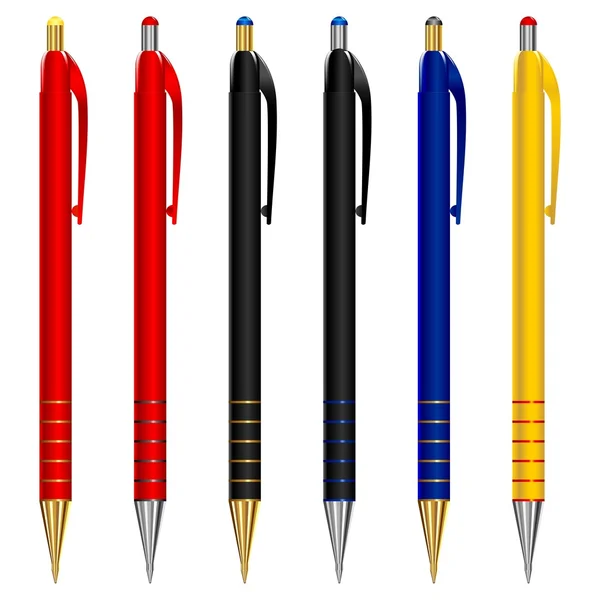 stock vector Vector set of pens of different colors