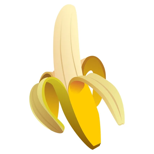 Vetor descascado banana amarela madura — Vetor de Stock