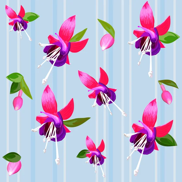 Vektor Hintergrund mit Blume fuchsia — Stockvektor
