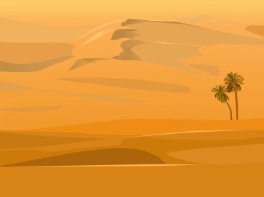 Vector of a desert landscape clipart