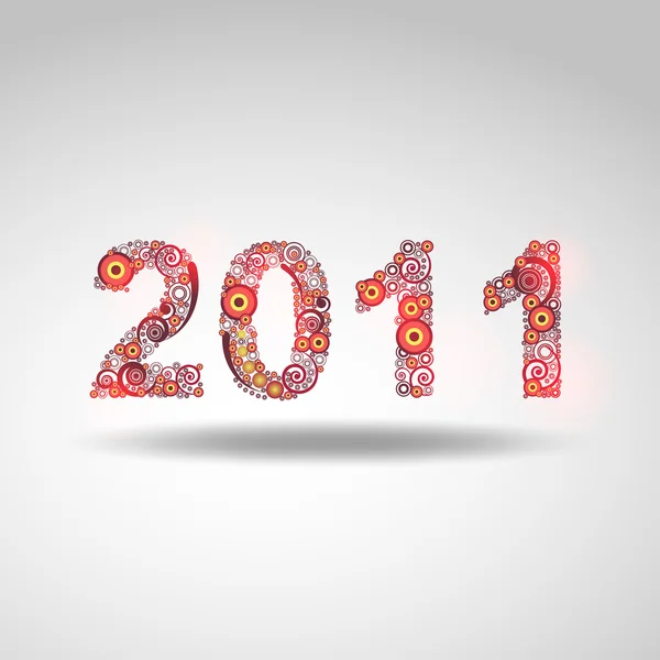 2011 with red lights — Stock Vector