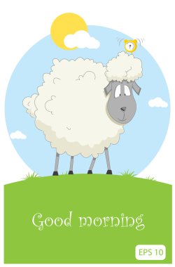 Nice vector sheep clipart