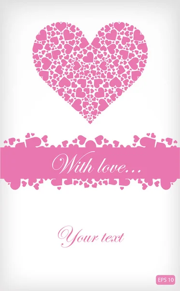 Carte de valentines roses — Image vectorielle