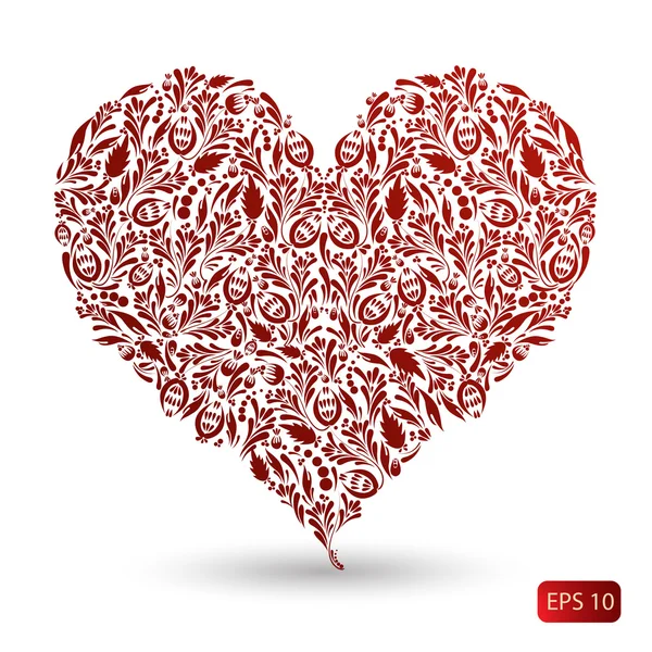 Corazón patrón rojo — Vector de stock