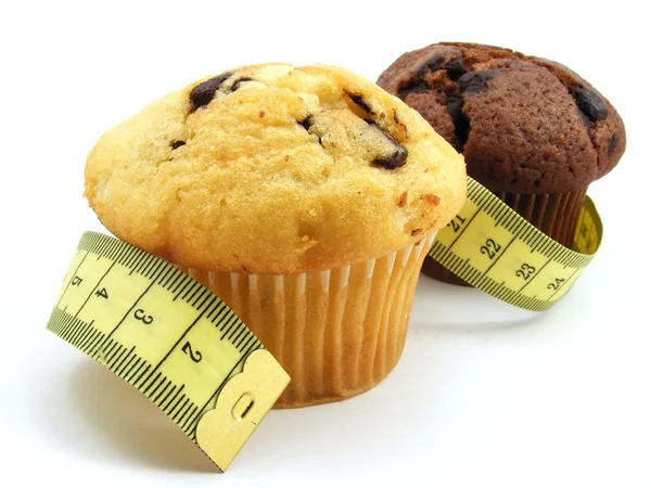 Muffins com fita métrica — Fotografia de Stock