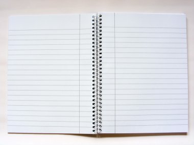 Open notebook on desktop clipart