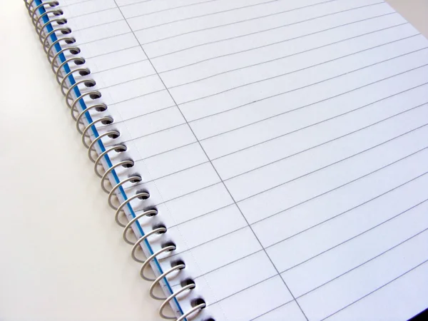 Open notebook with empty lined page