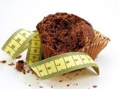 Čokoládový muffin s měřicí páskou