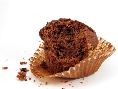 Chocolate muffin in paper cup clipart