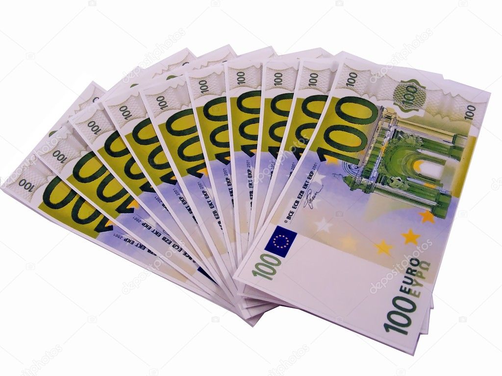 enveloppe billets euros fond blanc Photos