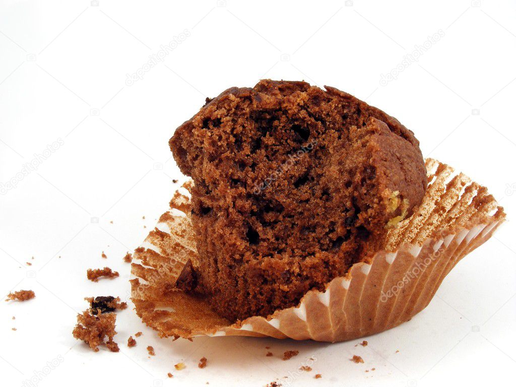 Chocolate muffin in paper cup