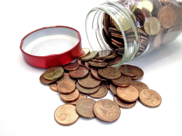 Money in a glass jar — Stock Photo, Image
