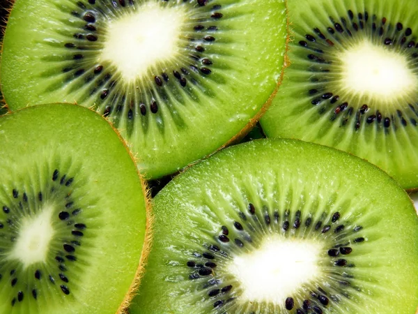 stock image A macro shot of freshly sliced kiwi fruit