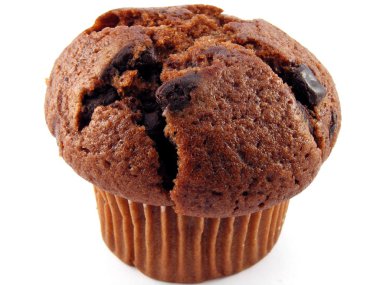 Chocolate muffin close up clipart
