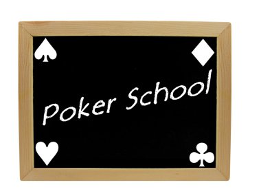 Kara tahta üzerinde Poker okulu