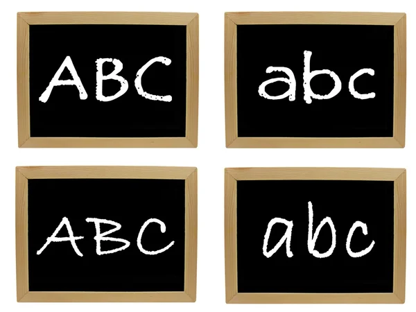 4 x ABC images on blackboard — Stock Photo, Image