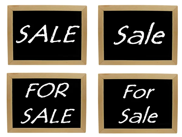 4 x for sale images on blackboard — Stock Photo, Image