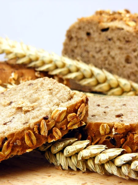 布朗面包 & 小麦 — 图库照片