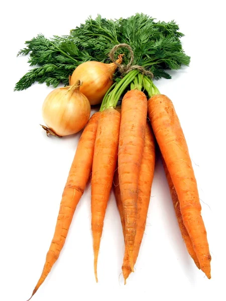 Carrots & onions — Stock Photo, Image