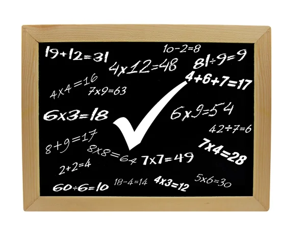 stock image Simple mathematics on blackboard