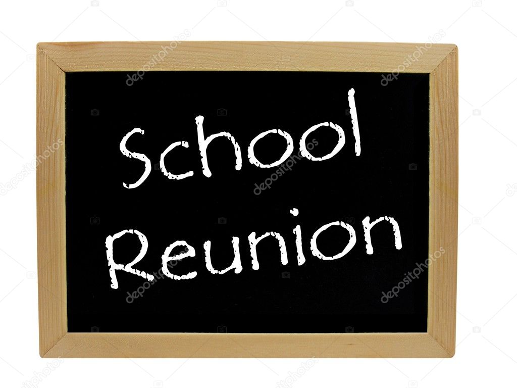 School reunion on blackboard