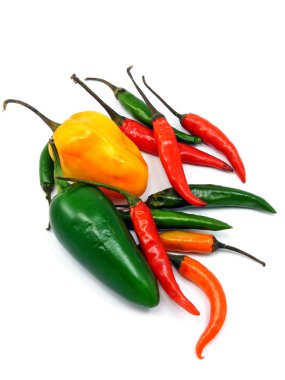 A selection of mixed chillies clipart