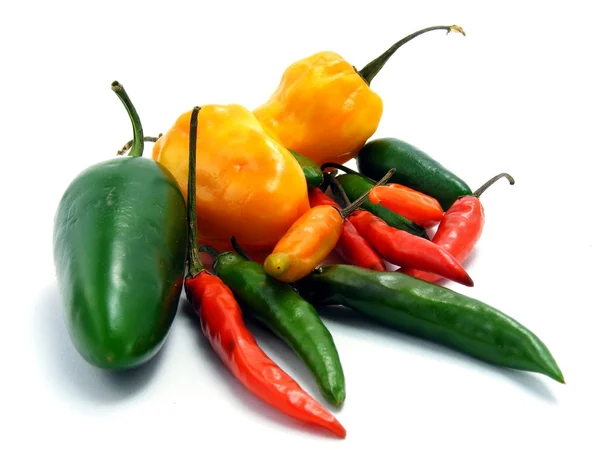 Výběr smíšených chilli — Stock fotografie