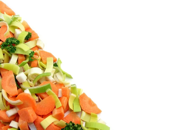 Frisches gehacktes Gemüse auf weißem Hintergrund — Stockfoto