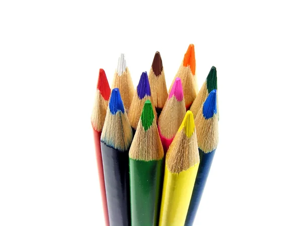 Een selectie van kleuren potloden — Stockfoto