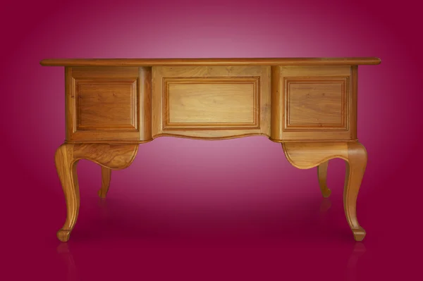 Starożytny rzeźbiony drewniany stół — Zdjęcie stockowe
