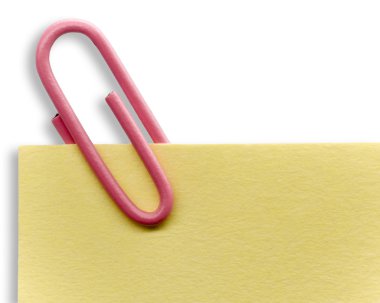 Paperclip on a note clipart