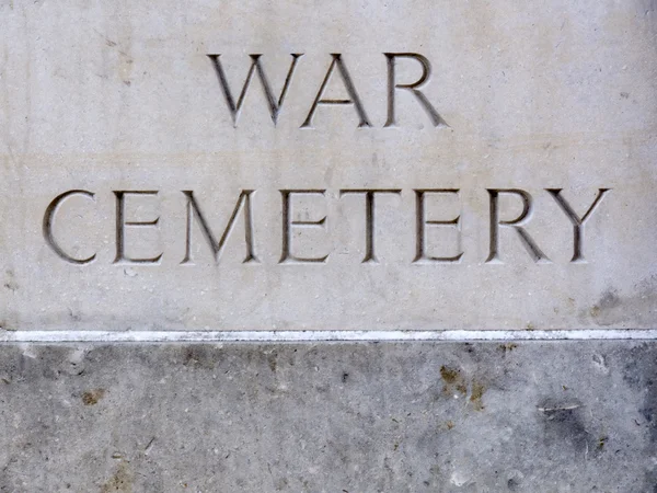 War Cemetery Plaque — Stock Photo, Image