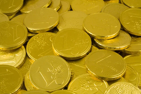 Čokoládové mince zlaté — Stock fotografie