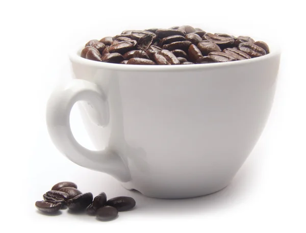 Taza de granos de café — Foto de Stock