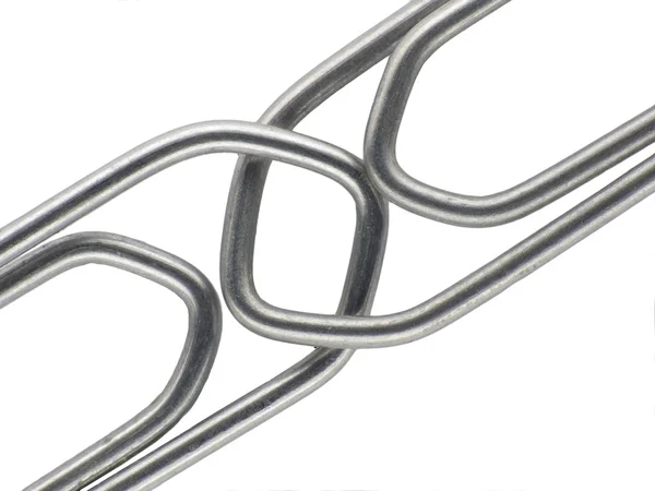 Linked Paperclips — Stock Photo, Image