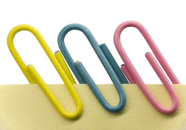 Paperclip on a note — Stock Photo, Image