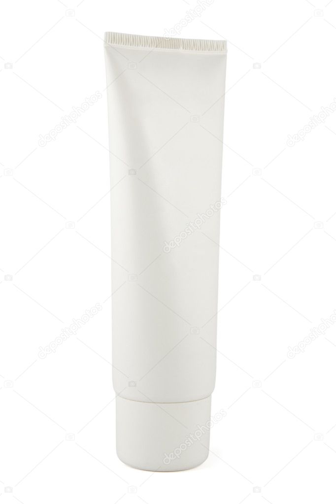 Standing White Tube with copy space