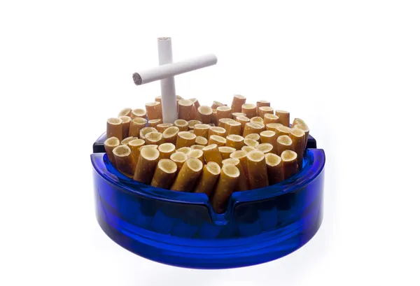 Quit smoking - Ashtray isolated over white — Stock Photo, Image