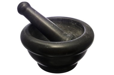 Pestle and mortar isolated over white clipart