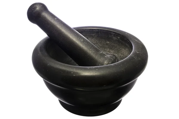 Pestle and mortar isolated over white Royalty Free Stock Photos