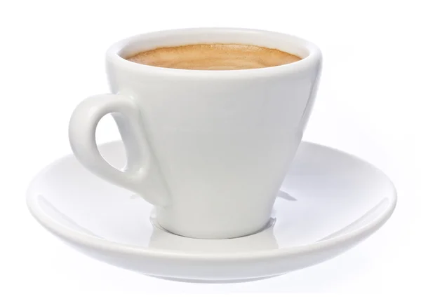 Taza de café expreso aislado sobre blanco Imagen de archivo