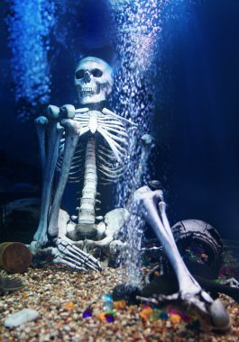 su altında insan iskeleti