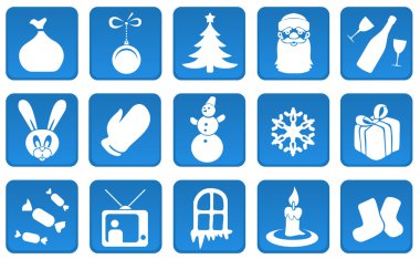 Christmas and New Year icon set clipart